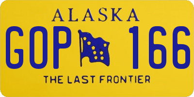 AK license plate GOP166
