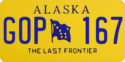 AK license plate GOP167