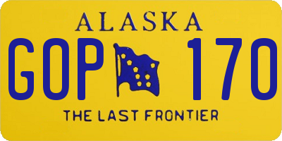 AK license plate GOP170