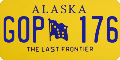 AK license plate GOP176