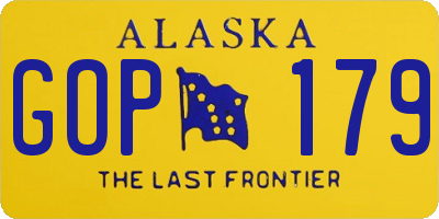 AK license plate GOP179