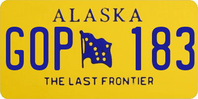 AK license plate GOP183