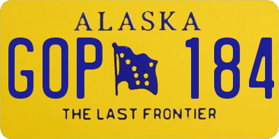 AK license plate GOP184