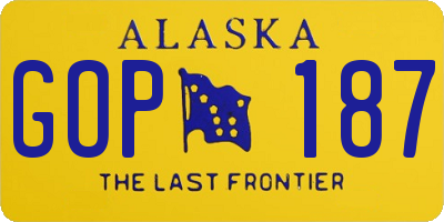 AK license plate GOP187