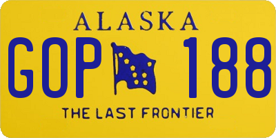 AK license plate GOP188