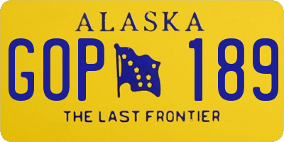 AK license plate GOP189