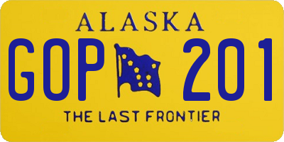 AK license plate GOP201
