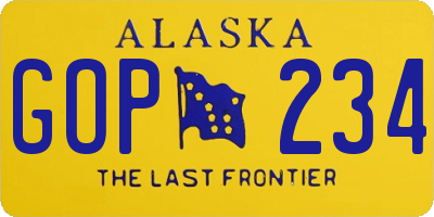 AK license plate GOP234