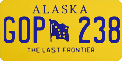 AK license plate GOP238