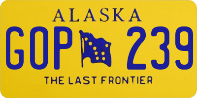 AK license plate GOP239