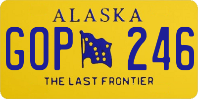 AK license plate GOP246