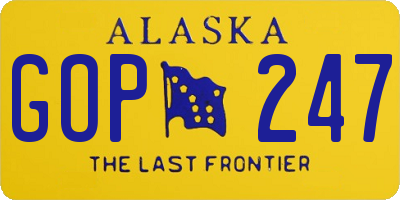 AK license plate GOP247