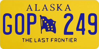 AK license plate GOP249
