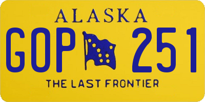 AK license plate GOP251