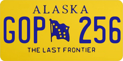 AK license plate GOP256