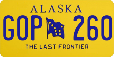 AK license plate GOP260