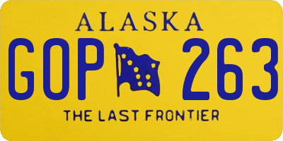 AK license plate GOP263