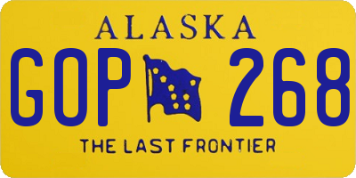 AK license plate GOP268