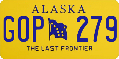 AK license plate GOP279