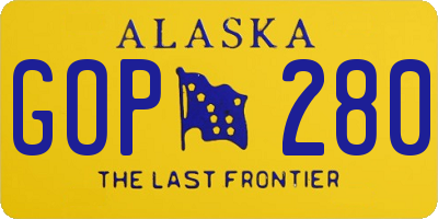 AK license plate GOP280