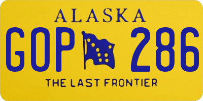 AK license plate GOP286