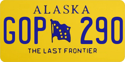 AK license plate GOP290