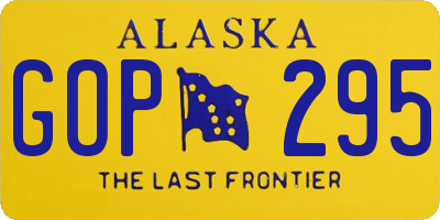 AK license plate GOP295