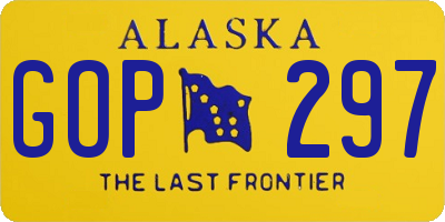 AK license plate GOP297