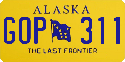 AK license plate GOP311