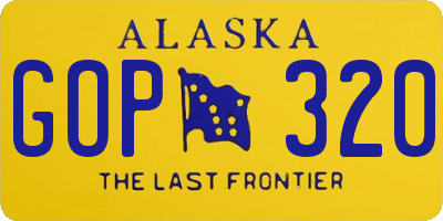 AK license plate GOP320