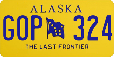 AK license plate GOP324