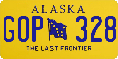 AK license plate GOP328