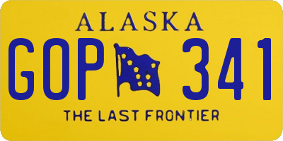 AK license plate GOP341