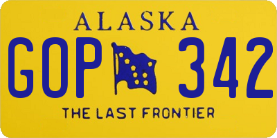 AK license plate GOP342