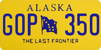 AK license plate GOP350