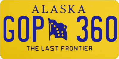 AK license plate GOP360