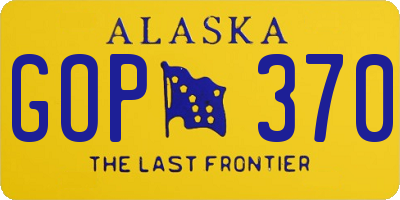 AK license plate GOP370