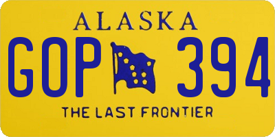 AK license plate GOP394