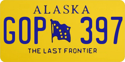 AK license plate GOP397