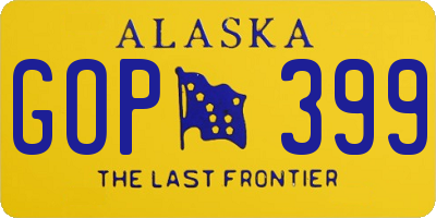 AK license plate GOP399