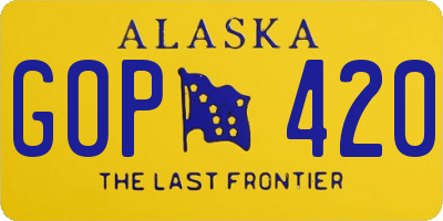 AK license plate GOP420