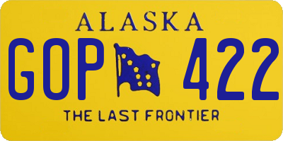 AK license plate GOP422