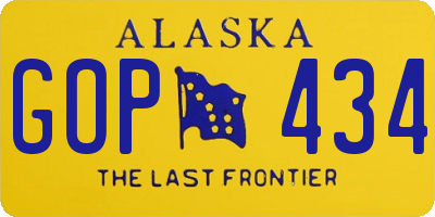 AK license plate GOP434