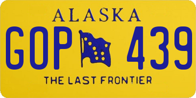 AK license plate GOP439