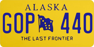 AK license plate GOP440