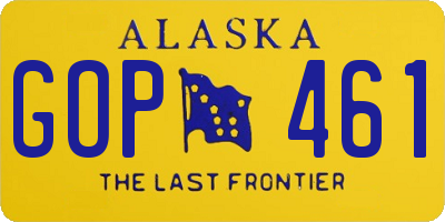 AK license plate GOP461