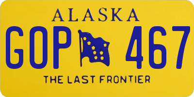AK license plate GOP467