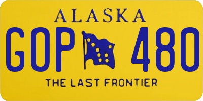 AK license plate GOP480