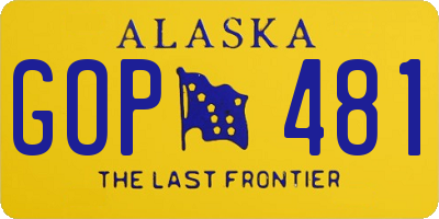 AK license plate GOP481