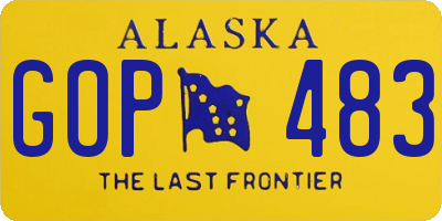 AK license plate GOP483